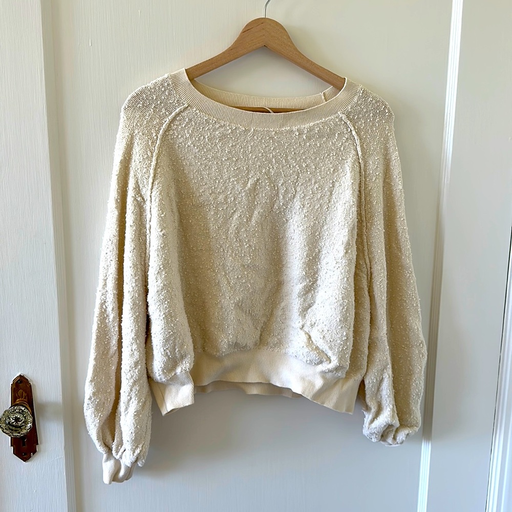 Cream off the shoulder sweater